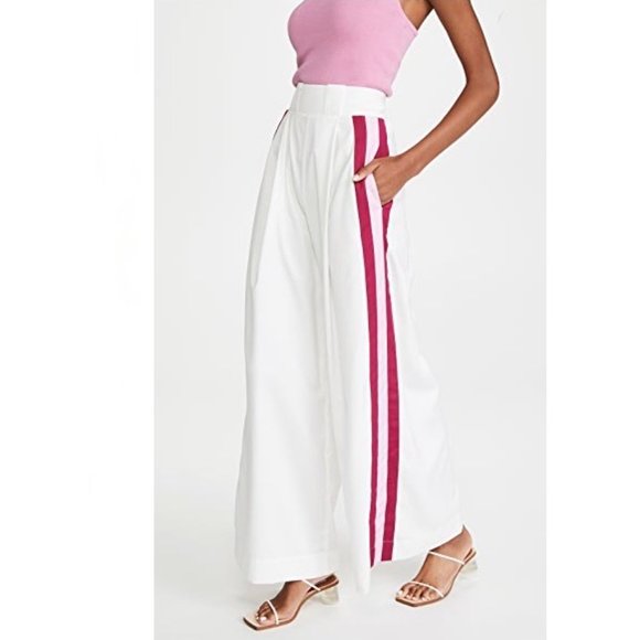 Aje Pants - AJE PSYCHEDELIA WIDE LEG SIDE STRIPE TROUSER SZ 6
